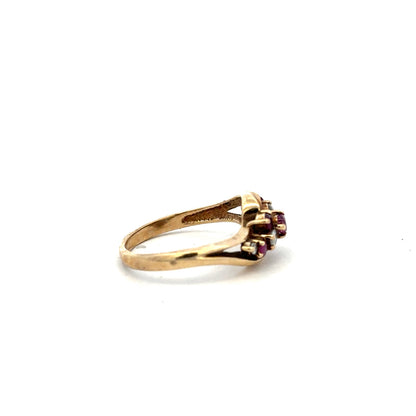 9ct yellow gold diamond ring in size M1/2, featuring a simple, elegant design with sparkling diamonds.