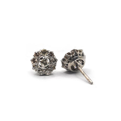 Platinum 1.40 carat diamond stud earrings with sparkling round diamonds set in classic platinum earrings.