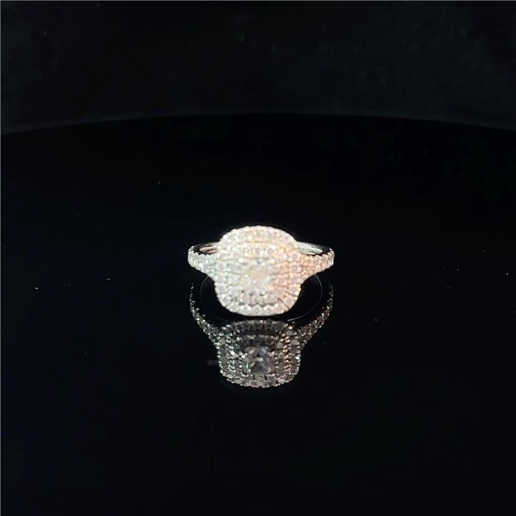 Platinum lab-grown diamond ring in size L with a sleek, elegant design, featuring a sparkling diamond at its center.