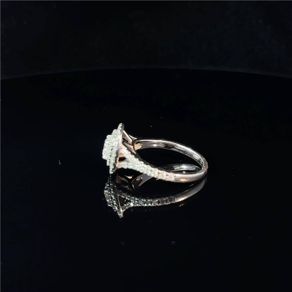Platinum lab-grown diamond ring in size L with a sparkling central diamond, featuring a sleek and elegant design.