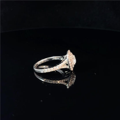 Platinum lab-grown diamond ring size L with a sparkling central diamond and elegant band design.