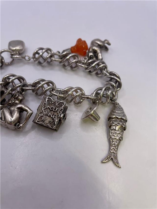 Silver bracelet weighing 73.5 grams, featuring a sleek design, crafted for style and durability.