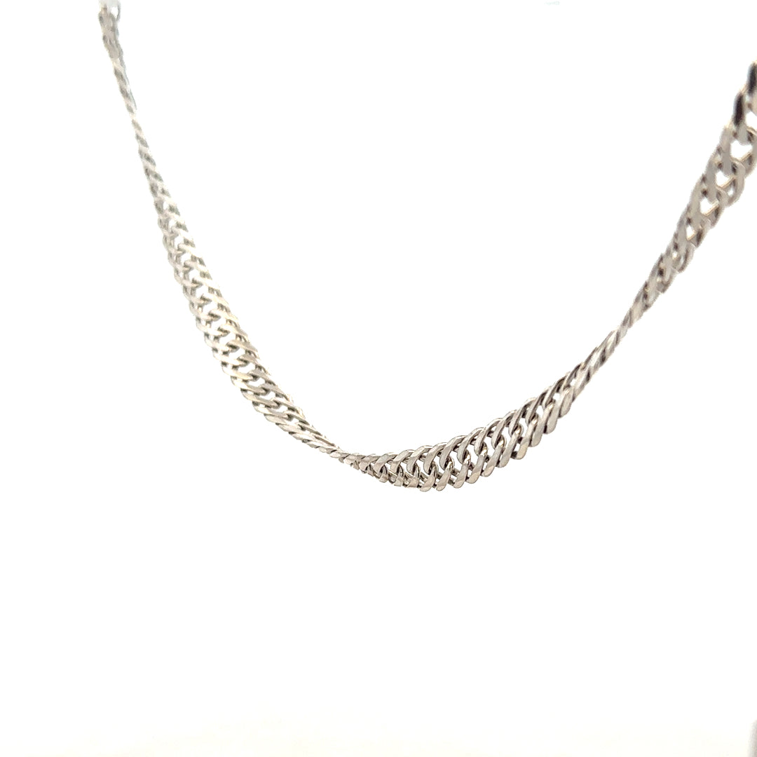 Silver chain weighing 17.2g with a sleek design, unbranded jewelry chain for everyday wear or special occasions.