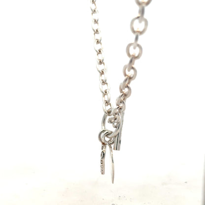 Silver chain weighing 32.4g with a classic design, displayed on a white background, unbranded jewelry accessory.