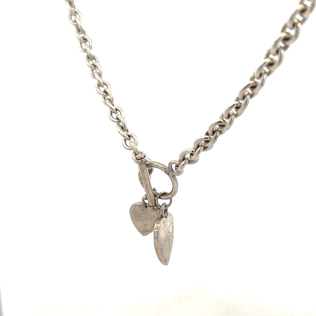 Silver chain weighing 36.5g, unbranded jewelry chain with detailed link design, shown on a plain background.