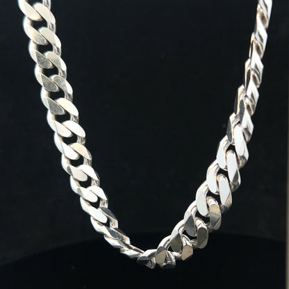 Silver curb chain weighing 109.9g, unbranded jewelry chain with interconnected oval links, displayed on a plain background.
