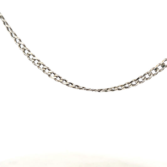 Silver curb chain weighing 16.2g, unbranded jewelry chain with a classic curb link design.