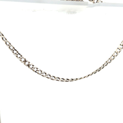 Silver curb chain weighing 16.2g, featuring classic links, designed for jewelry making or casual wear.
