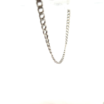 Silver curb chain weighing 16.2g, unbranded jewelry chain with a classic linked design, shown in close-up detail.