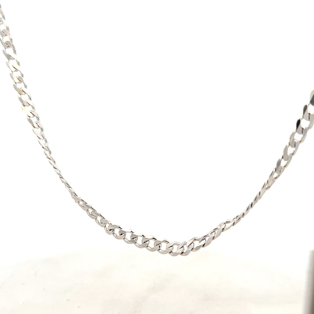 Silver curb chain, 16.4g, unbranded jewelry chain with a classic curb link design, displayed on a plain background.