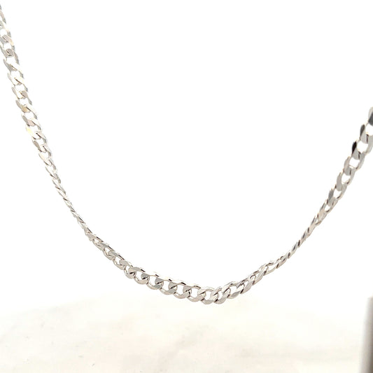 Silver curb chain, 16.4g, unbranded jewelry chain with a classic curb link design, displayed on a plain background.