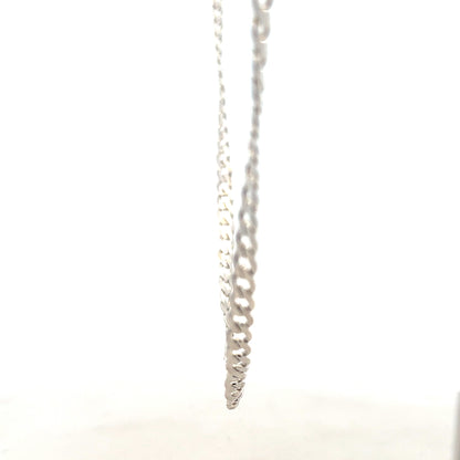 Silver curb chain weighing 16.4g, featuring classic links, suitable for necklaces or jewelry, unbranded and stylish.