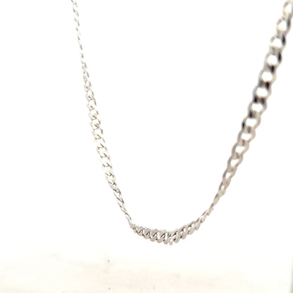Silver curb chain weighing 16.4g, unbranded jewelry chain with a classic curb link design, shown in close-up.