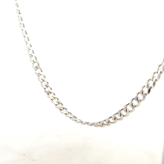 Silver curb chain weighing 27.8g, featuring a classic linked design, shown in a close-up image.