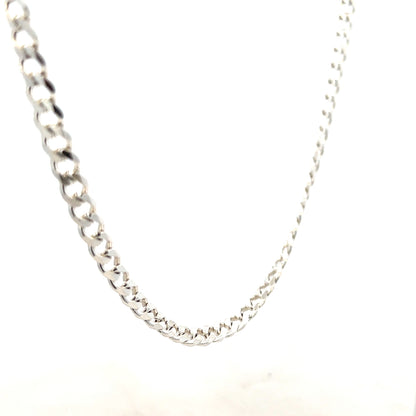 Silver curb chain weighing 27.8g, unbranded jewelry chain with a classic curb link design, shown on a plain background.