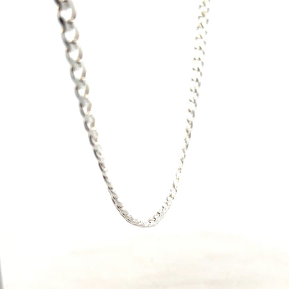 Silver curb chain weighing 27.8g, unbranded jewelry chain with a sleek, polished design, suitable for necklaces or accessories.