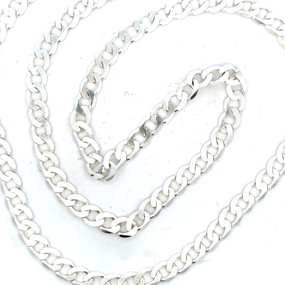 Silver curb chain weighing 34.5g, unbranded jewelry chain with a classic curb link design, shown in the image.