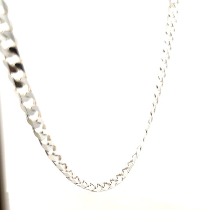 Silver curb chain weighing 44.6g, unbranded jewelry chain with a classic design, shown in the image.