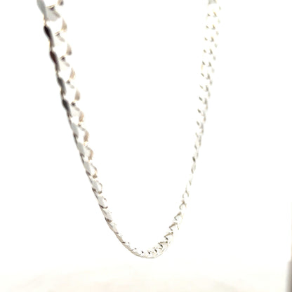 Silver curb chain weighing 44.6g, unbranded jewelry chain with a classic curb link design, shown in a detailed product image.