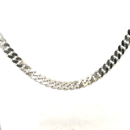 Silver curb chain weighing 51.8g, unbranded jewelry chain with a sleek, classic curb link design.