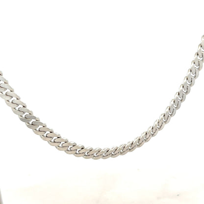 Silver curb chain weighing 51.8g, unbranded jewelry chain with a classic curb link design.