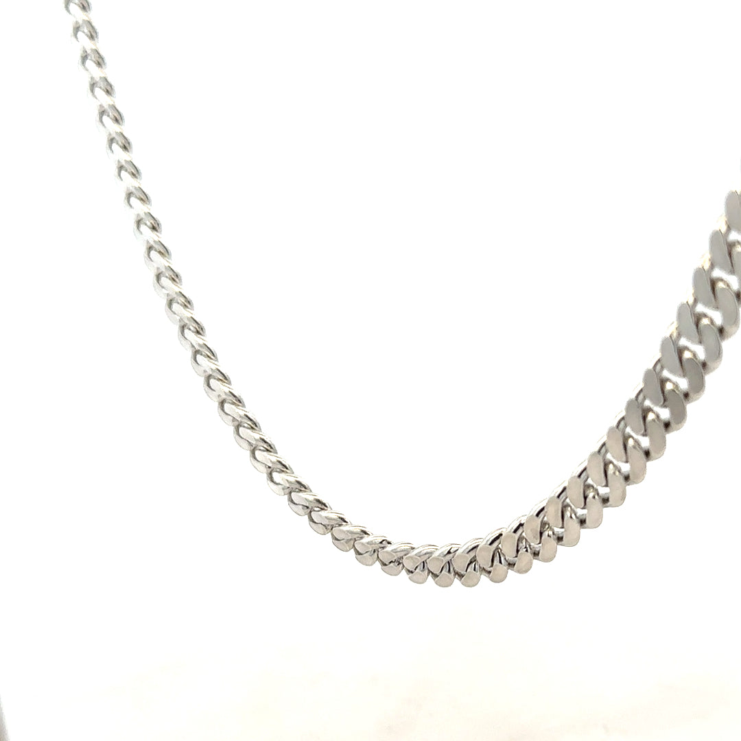 Silver curb chain weighing 51.8g, unbranded jewelry chain with a classic curb link design, shown in the image.