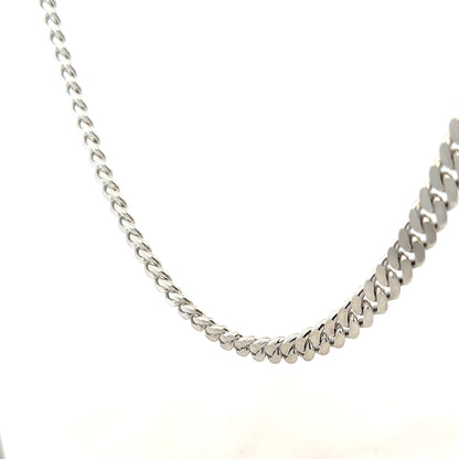 Silver curb chain weighing 51.8g, unbranded jewelry chain with a classic curb link design, shown in the image.
