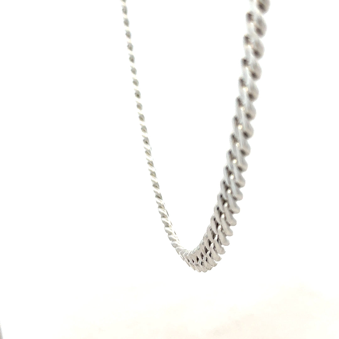 Silver curb chain weighing 51.8g, unbranded jewelry chain with a classic curb link design.