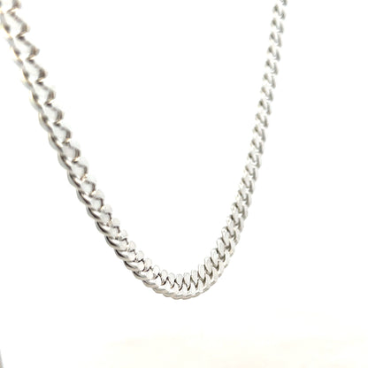 Silver curb chain weighing 51.8g with a classic design, displayed on a plain background, unbranded jewelry chain.