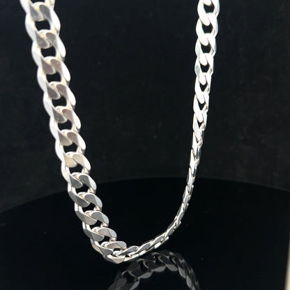 Silver curb chain weighing 60.4g, unbranded jewelry chain with a classic curb link design, displayed on a plain background.