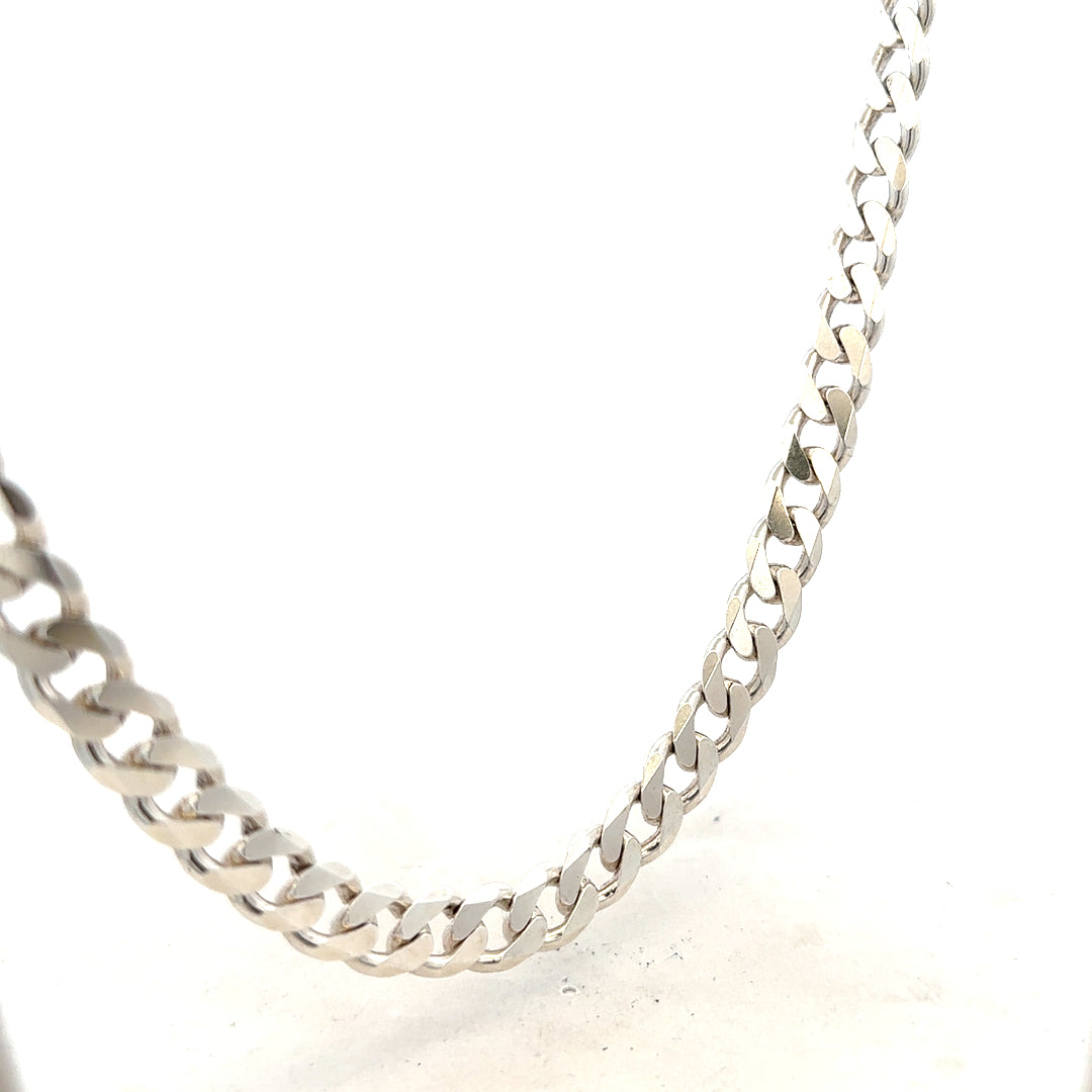 Silver curb chain weighing 66.7g, unbranded jewelry chain with a classic curb link design, shown in the image.