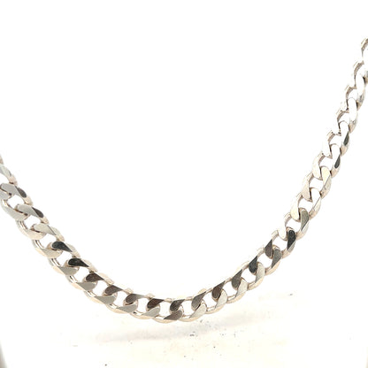 Silver curb chain weighing 66.7g, unbranded jewelry chain with a sleek, classic design, shown in a close-up view.