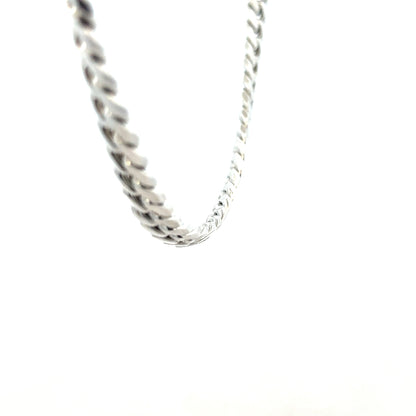 Silver curb chain weighing 81.2g, featuring a classic design, displayed on a neutral background, unbranded jewelry chain.