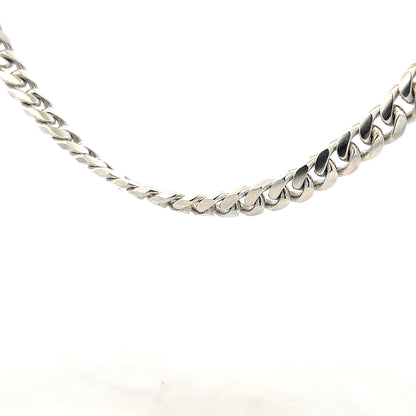 Silver curb chain weighing 81.2g, shown with detailed links, crafted from polished silver metal, unbranded jewelry chain.