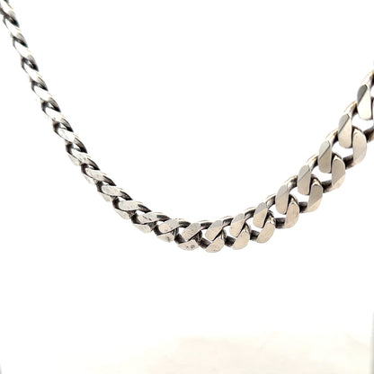 Silver curb chain weighing 91.1g, unbranded jewelry chain with a classic curb link design, shown in a detailed close-up image.