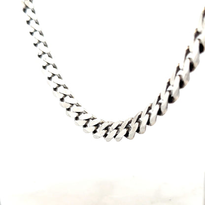 Silver curb chain weighing 91.1g, featuring classic link design, unbranded jewelry chain for men or women.
