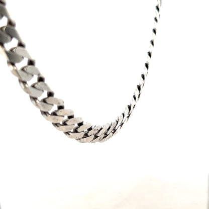 Silver curb chain weighing 91.1g, unbranded jewelry chain with a sleek, durable design and polished finish.
