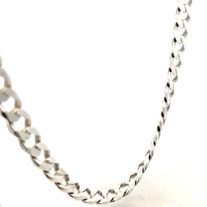 Silver curb chain weighing 91.8g, featuring classic linked design, unbranded jewelry chain for versatile wear