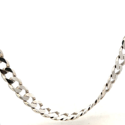 Silver curb chain weighing 91.8g, unbranded, featuring thick, interlocking links, shown laid flat in the image.