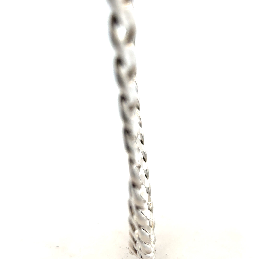Silver curb chain weighing 91.8g, unbranded jewelry chain with a classic curb link design, shown in the image.