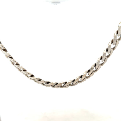 Silver curb chain weighing 96.3g, unbranded jewelry chain with a sleek, interconnected link design.