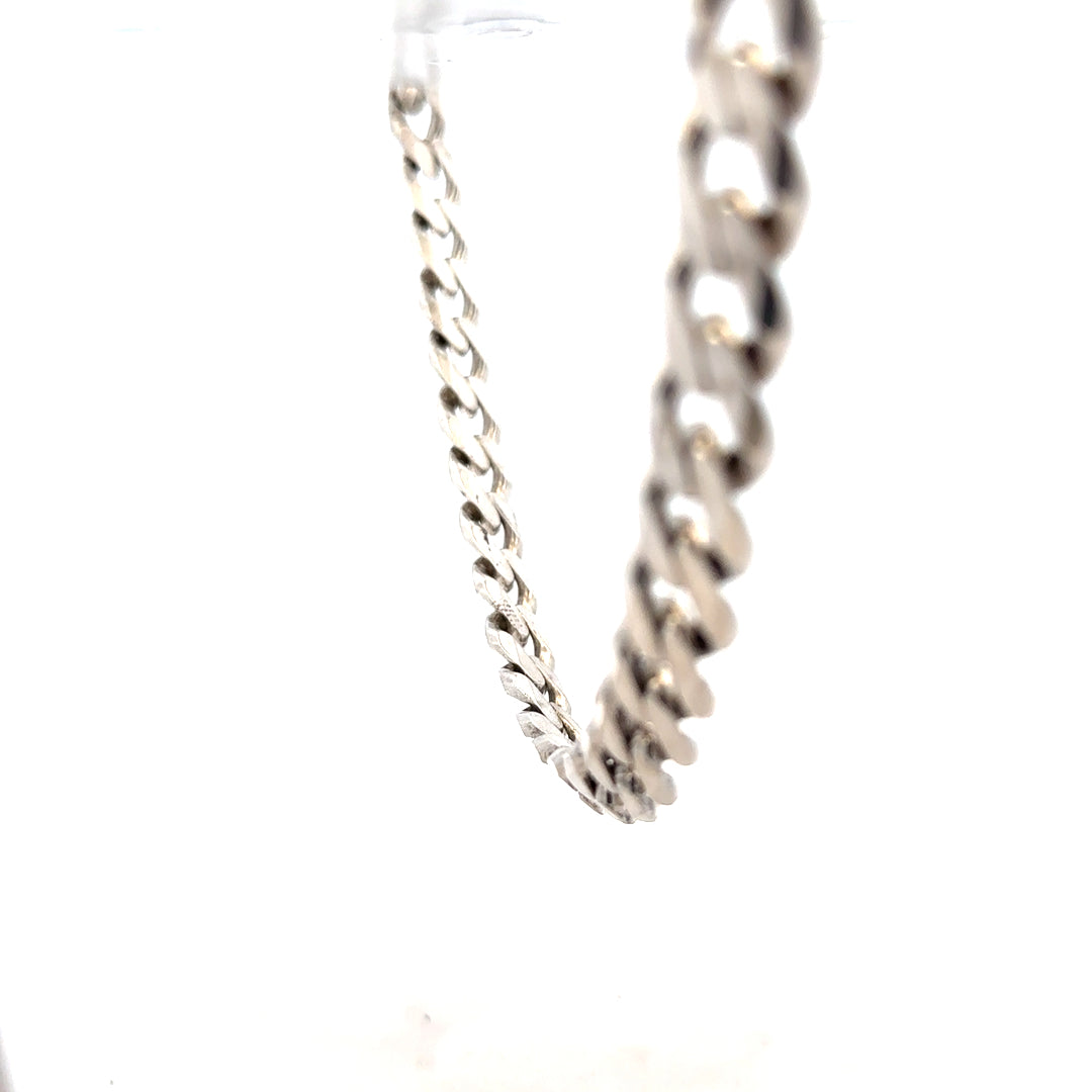 Silver curb chain weighing 96.3g, unbranded jewelry chain with a classic curb link design, displayed on a plain background.