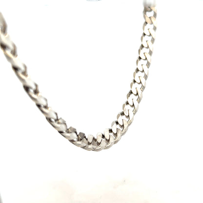 Silver curb chain weighing 96.3g, unbranded jewelry chain with linked oval links, shown in a close-up view.
