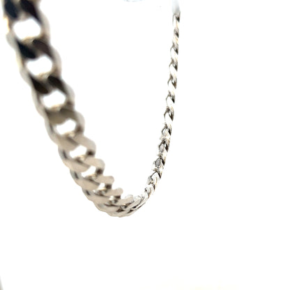Silver curb chain weighing 96.3g, featuring a classic design, unbranded jewelry chain with durable links for versatile wear.
