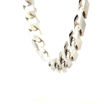Silver curb chain weighing 159.4g, featuring classic linked design, made of unbranded metal, shown in a detailed product image.