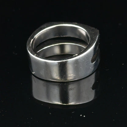 Silver hot diamond ring size R1/2, unbranded, with a sleek design and sparkling diamond detail visible in the image.