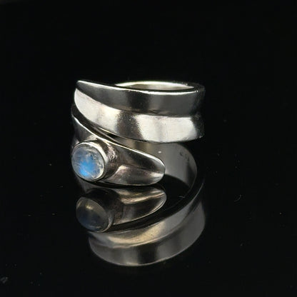 Silver ring in size R with a smooth band, unbranded jewelry accessory, shown on a plain background.