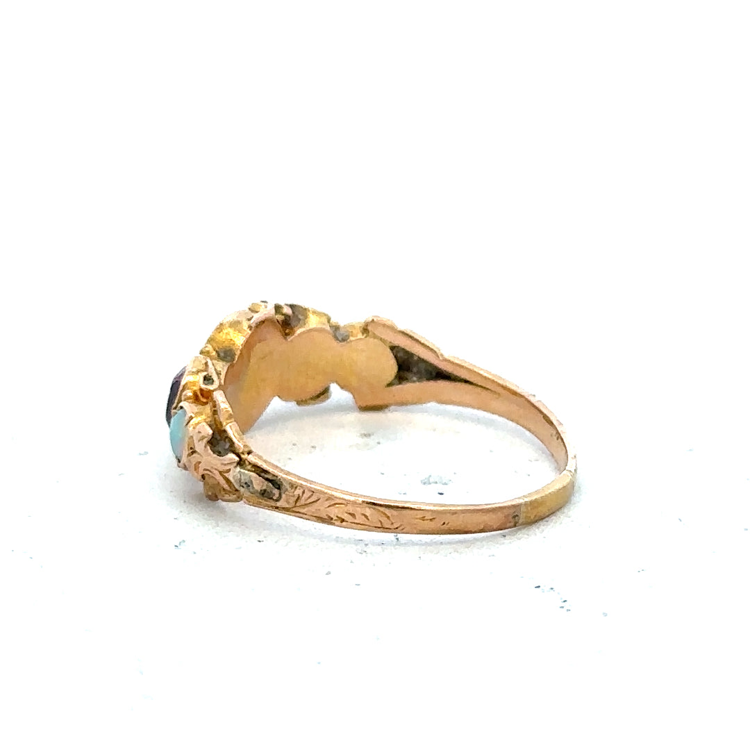 Vintage gold ring in size N, unbranded, showcasing a classic design with a smooth band and subtle shine.